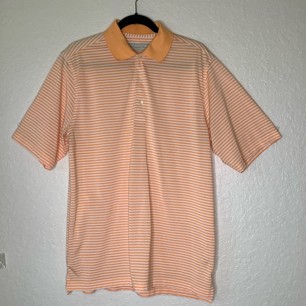 Donald Ross Classic Orange and White Striped Polo Shirt
Medium